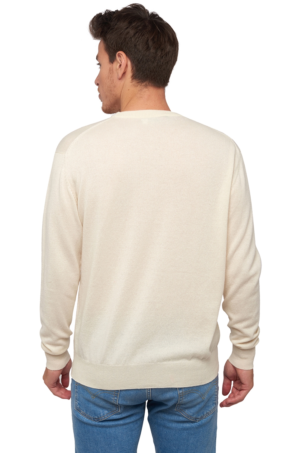 Cachemire Naturel pull homme col rond natural ness natural ecru 2xl